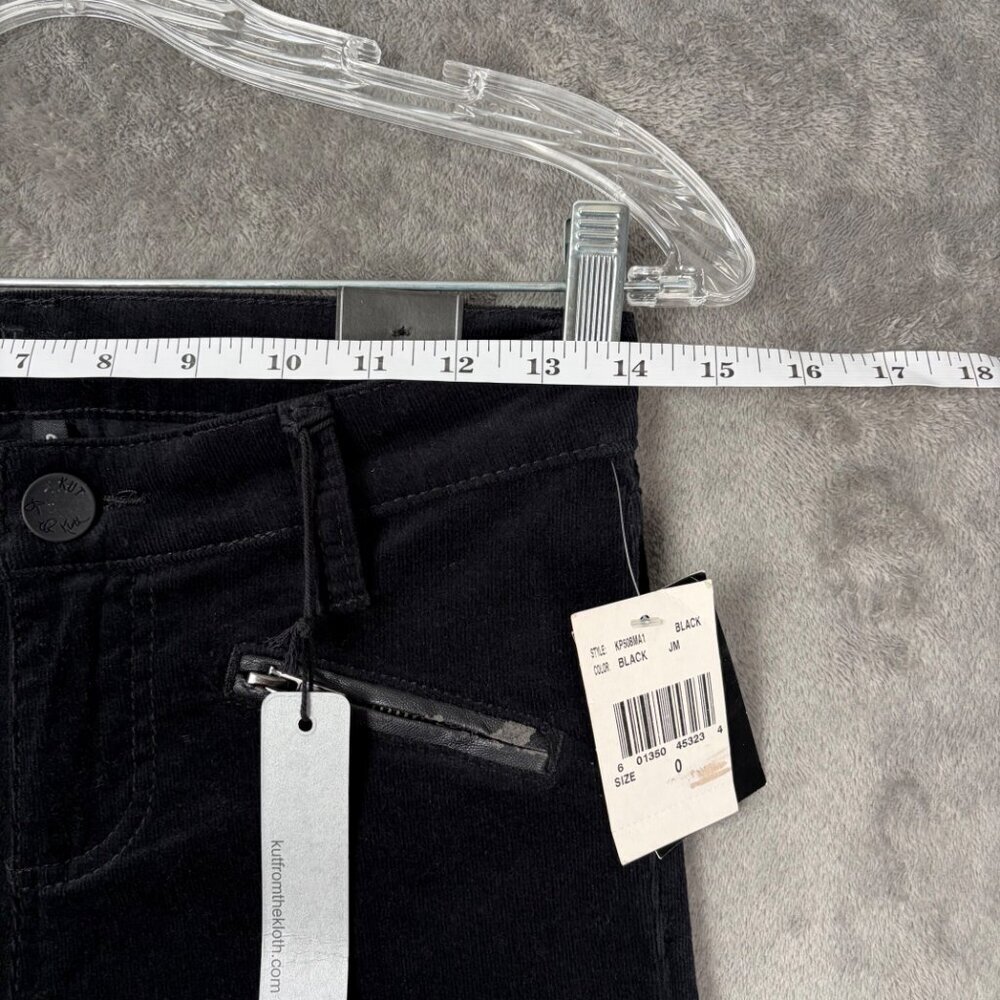 KUT From The Kloth Stevie Straight Leg Pants Women’s 0 Black Corduroy Y2k Preppy - Picture 5 of 8